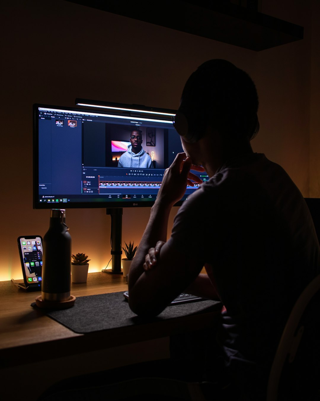Portrait of a man video editor